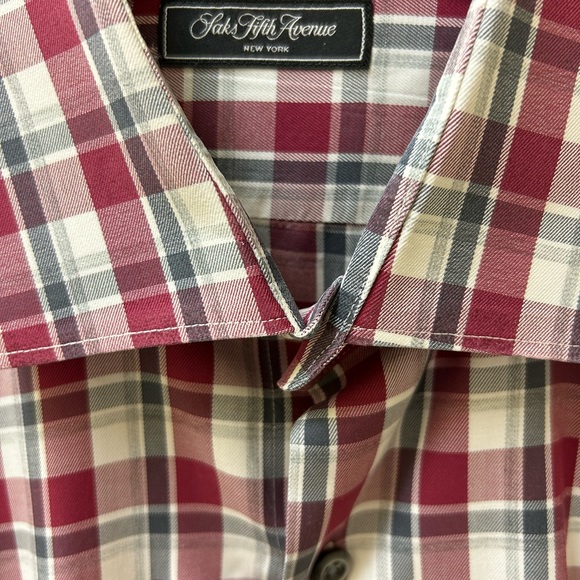 Like New, worn once and dry cleaned. Saks button down. - Picture 3 of 3